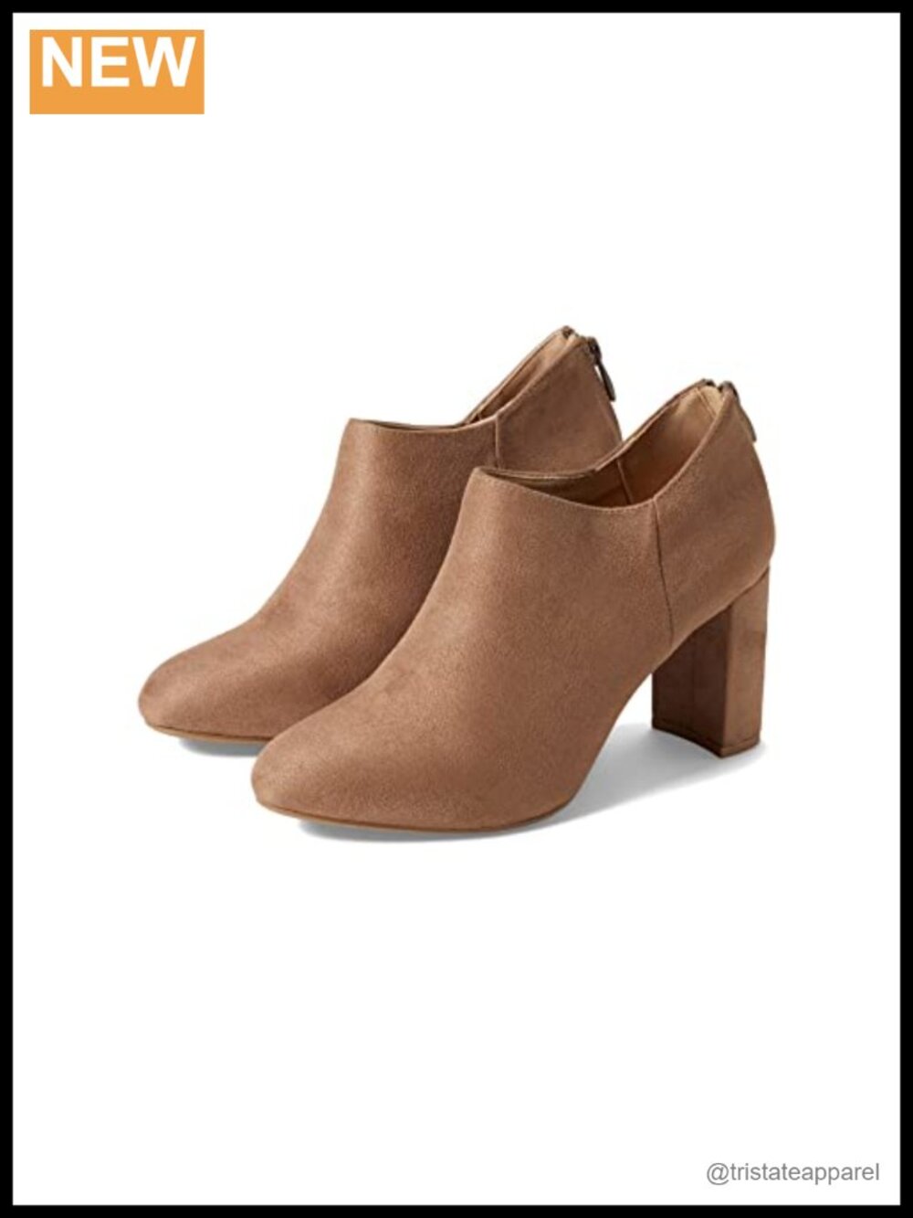 CL by Laundry Women's Ankle Bootie Wrapped Heel Suede Block Heel Zip